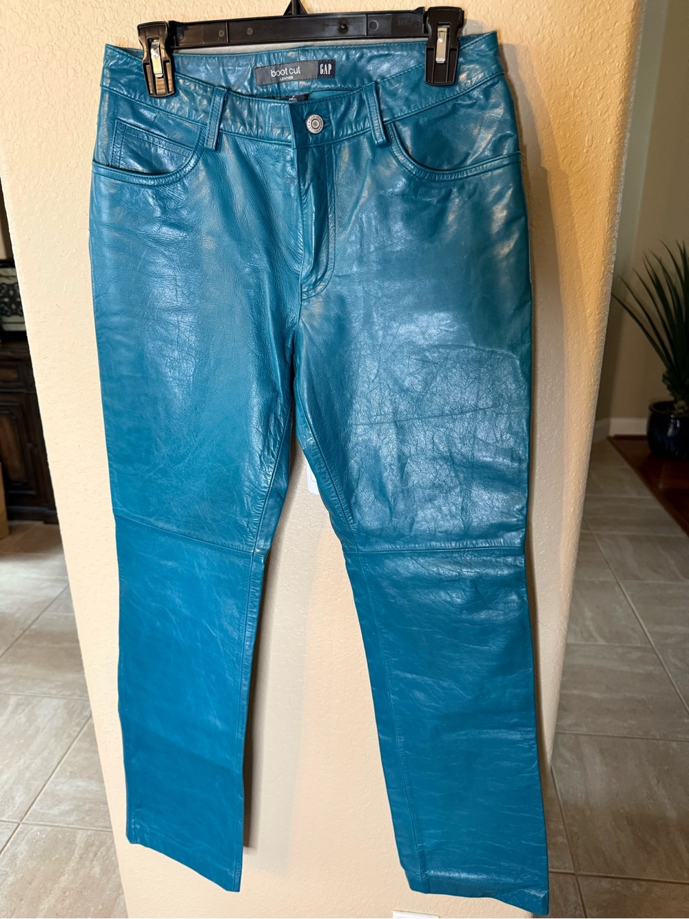 GAP Leather Small SZ 6 Women Bootcut Pants in Bright Blue